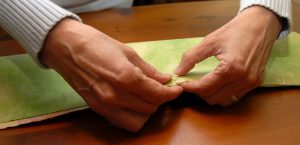 Pinning Fabric to Make a Pillowcase